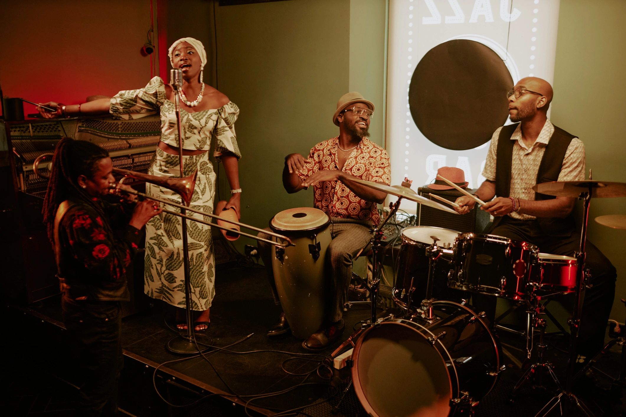 Band performing in an intimate live venue